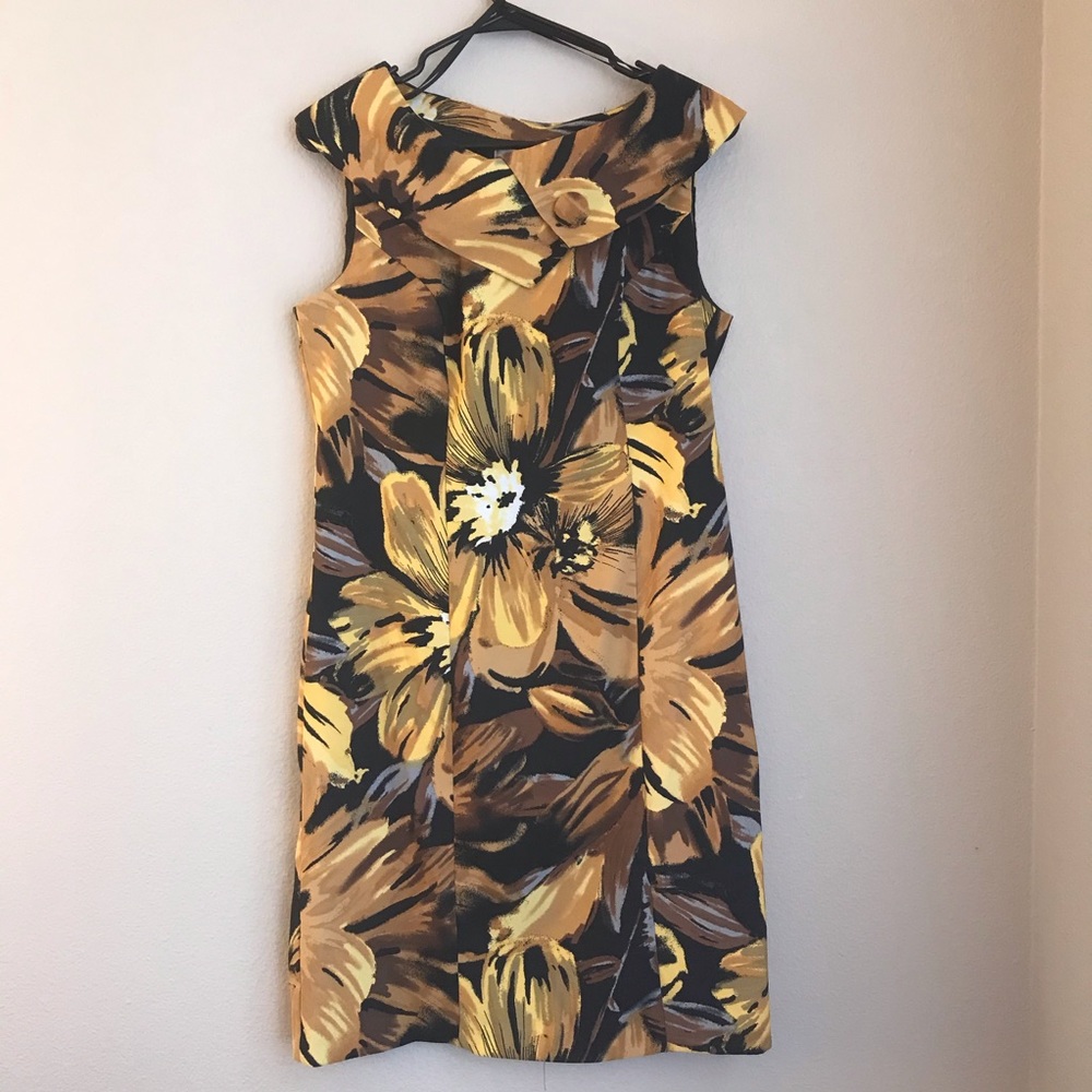 Dressbarn Bold Sunflower Retro Dress